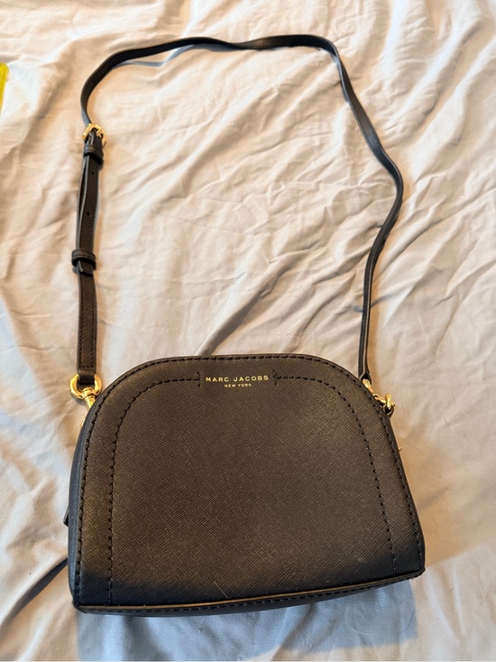Marc Jacobs Handbags - Marc Jacobs Black Crossbody Dome Satchel with Gold Hardware